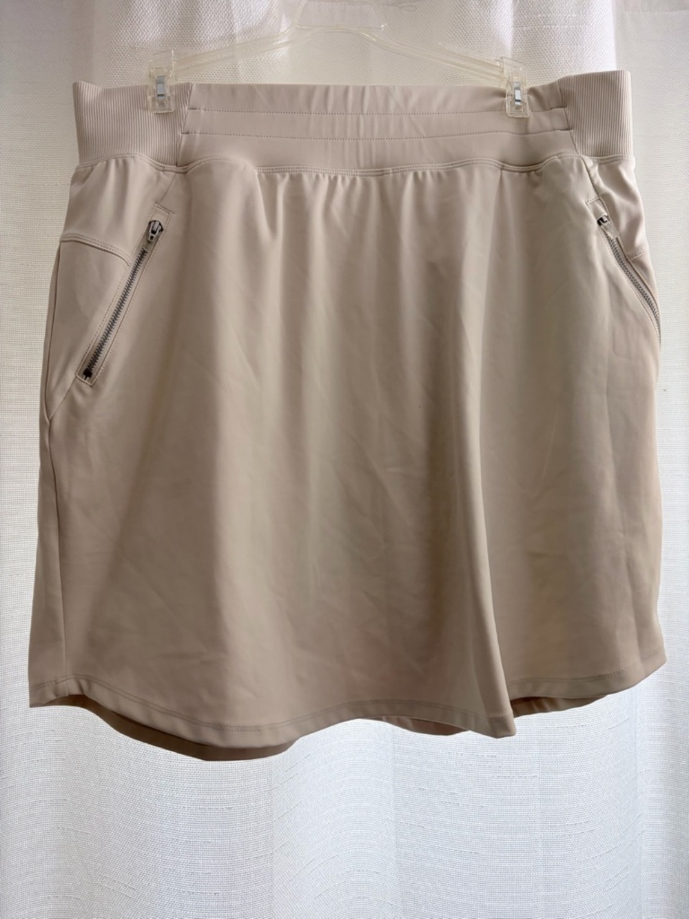 Lane Bryant Light Beige Athletic Skort with Ribbed Waistband